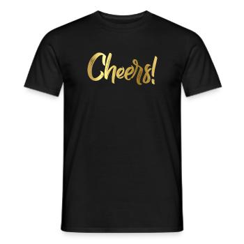 Cheers in golden letters english cheers! - Men's T-Shirt - black - Front - AI Model Male 178 light (178cm)