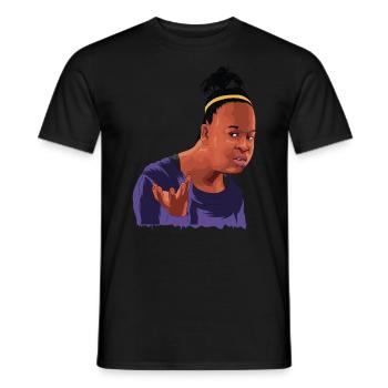 Meme fille noire confuse - T-shirt homme - noir - Devant - AI Model Male 178 light (178cm)