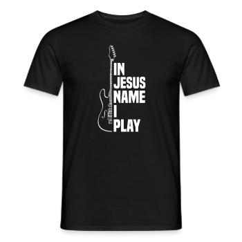 Guitare jésus - T-shirt homme - noir - Devant - AI Model Male 178 light (178cm)