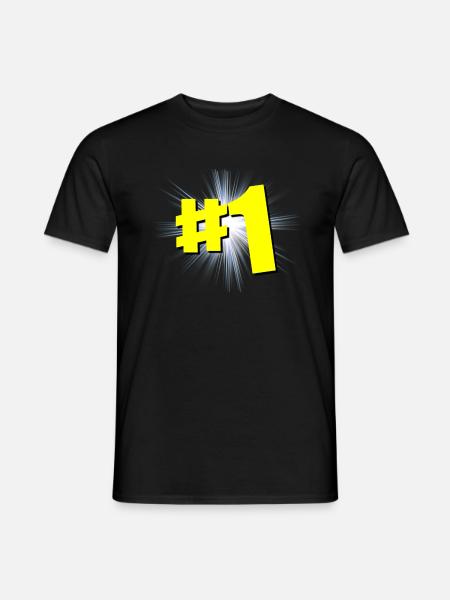 Top1, # 1, Battle royale, Geek, Video games - Men's T-Shirt - black