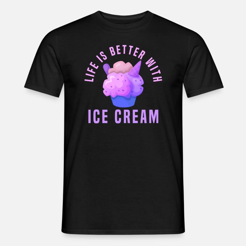 Eiscreme - Männer T-Shirt - Schwarz