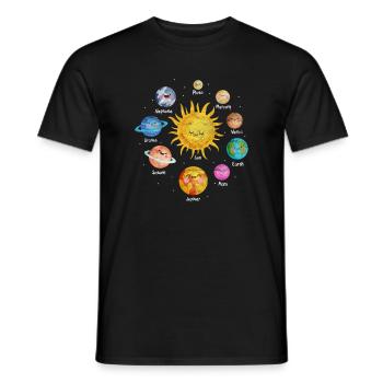 Astronomy planets astronaut universe gift - Men's T-Shirt - black - Front - AI Model Male 178 light (178cm)