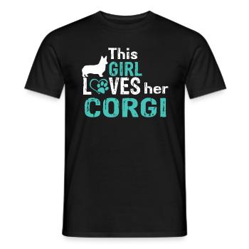 Pembroke Welsh Corgi - Men's T-Shirt - black - Front - AI Model Male 178 light (178cm)