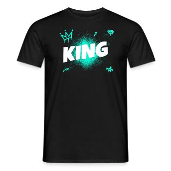 King roi écriture Proverbe - T-shirt homme - noir - Devant - AI Model Male 178 light (178cm)