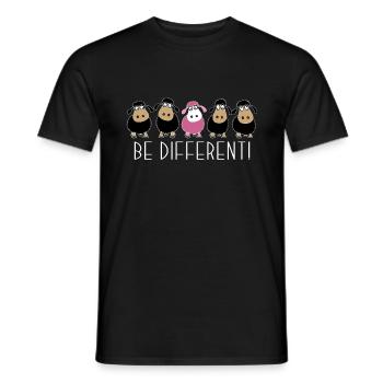 Be different. Pink sheep. Be different. gift - Men's T-Shirt - black - Front - AI Model Male 178 light (178cm)