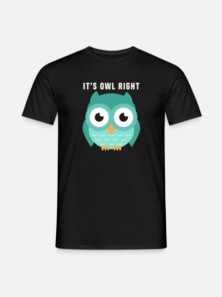 Eule - Männer T-Shirt - Schwarz