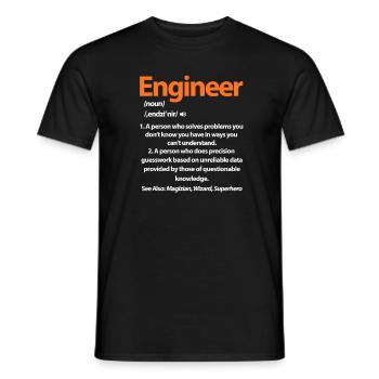 Ingenieur - Männer T-Shirt - Schwarz - Vorne - AI Model Male 178 light (178cm)