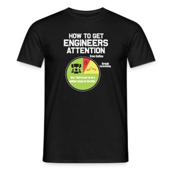 Engineer - Men's T-Shirt - black - Front - AI Model Male 178 light (178cm)