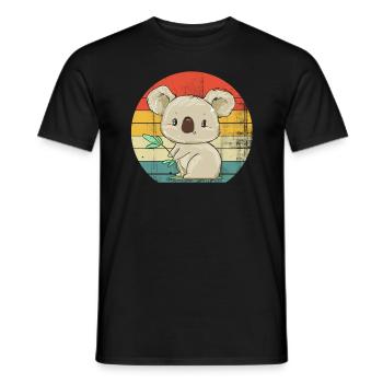 Koala-Zeichnung - Männer T-Shirt - Schwarz - Vorne - AI Model Male 178 light (178cm)