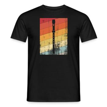flute - Men's T-Shirt - black - Front - AI Model Male 178 light (178cm)