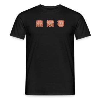 3 Affen T-Shirt - Männer T-Shirt - Schwarz - Vorne - AI Model Male 178 light (178cm)