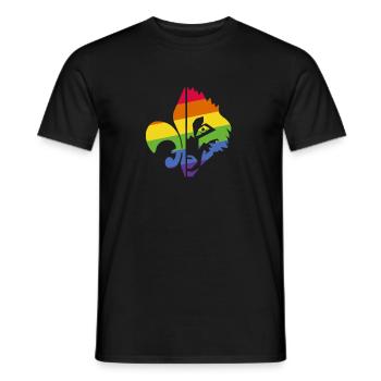 Scout LGBT Wolf Lily for Scout - Men's T-Shirt - black - Front - AI Model Male 178 light (178cm)