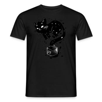 Chat encré Peinture Chat Peinture Art Chats Art Encre - T-shirt homme - noir - Devant - AI Model Male 178 light (178cm)