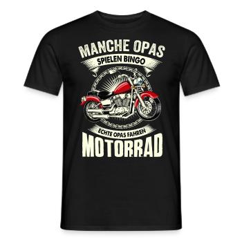Opa Motorrad Bike Straße Helm Freiheit Geschenk - Männer T-Shirt - Schwarz - Vorne - AI Model Male 178 light (178cm)
