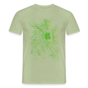 Carte mère d’occasion Ancien Ordinateur Digital W - T-shirt homme - vert sauge - Devant - AI Model Male 178 light (178cm)