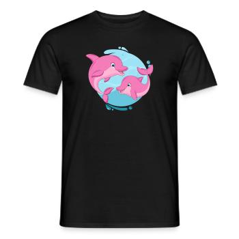 Dolphin sea dolphin sea dolphins gift - Men's T-Shirt - black - Front - AI Model Male 178 light (178cm)