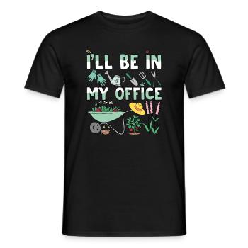 Conception graphique drôle de jardin de jardinier - je serai dedans - T-shirt homme - noir - Devant - AI Model Male 178 light (178cm)
