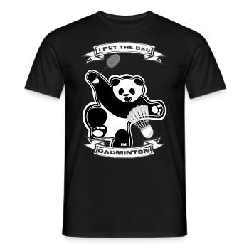 Panda Badminton - Men's T-Shirt - black - Front - AI Model Male 178 light (178cm)