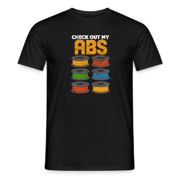 3D printer - Men's T-Shirt - black - Front - AI Model Male 178 light (178cm)