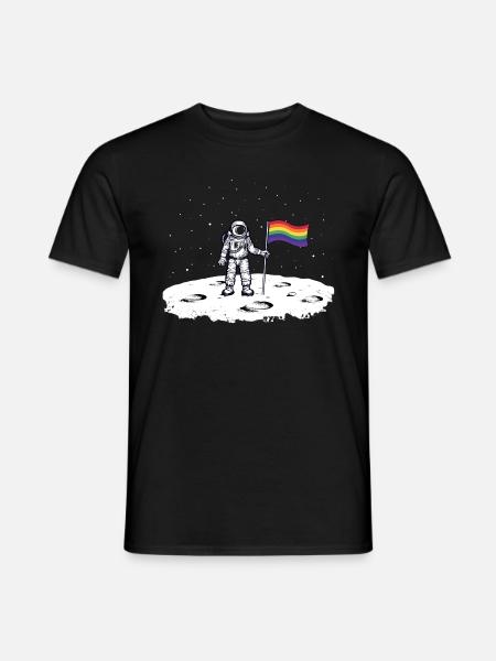 Astronaut rainbow flag - Men's T-Shirt - black