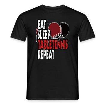 EAT SLEEP Ping-pong REPEAT - Player Trainer Gift - T-shirt homme - noir - Devant - AI Model Male 178 light (178cm)