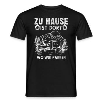 Zu Hause ist dort Wo wir parken Camper Camping - Männer T-Shirt - Schwarz - Vorne - AI Model Male 178 light (178cm)