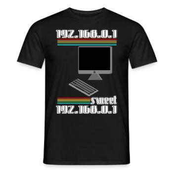 192.168.01 sweet 192.168.0.1 - T-shirt homme - noir - Devant - AI Model Male 178 light (178cm)
