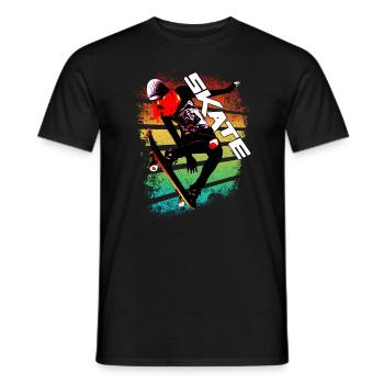 Skate - Skater Kleidung Outdoor Sport Outfit - Männer T-Shirt - Schwarz - Vorne - AI Model Male 178 light (178cm)