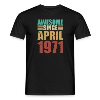 Avril 1971 - T-shirt homme - noir - Devant - AI Model Male 178 light (178cm)