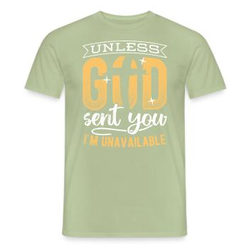 Apostolic god-fearing dutiful devoted - Männer T-Shirt - Sage - Vorne - AI Model Male 178 light (178cm)