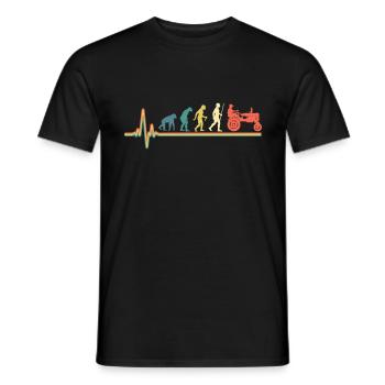 Cardio-tracteur rétro evolution voitures anciennes - T-shirt homme - noir - Devant - AI Model Male 178 light (178cm)