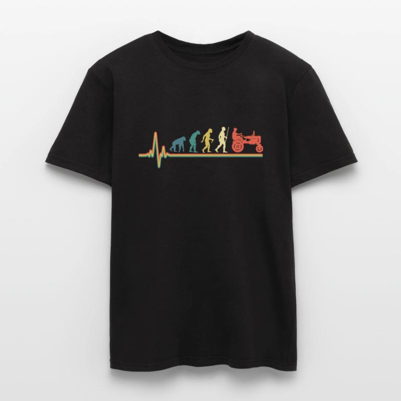 Herzschlag Traktor Retro Evolution Oldtimer Männer T-Shirt