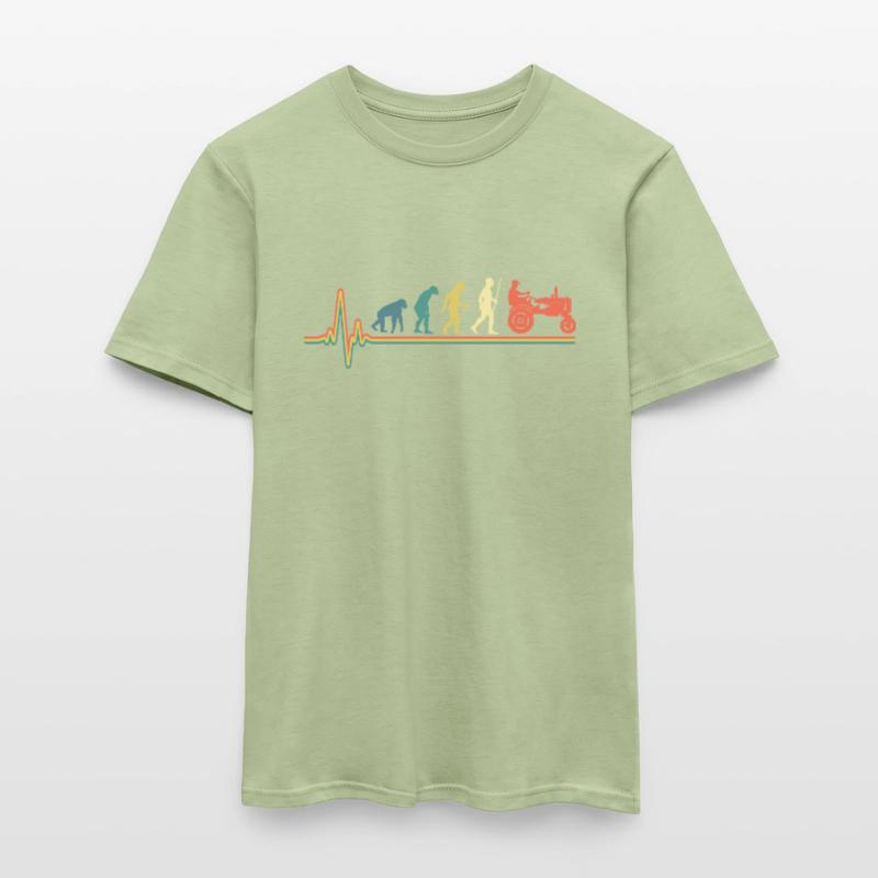 Herzschlag Traktor Retro Evolution Oldtimer Männer T-Shirt