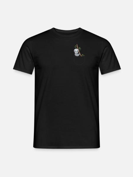 Brusttasche Bambus Süßer Panda Eukalyptus Tasche - Männer T-Shirt - Schwarz