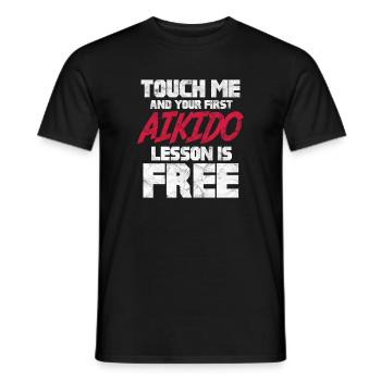 aikido - Men's T-Shirt - black - Front - AI Model Male 178 light (178cm)