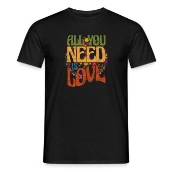 70er Jahre - Männer T-Shirt - Schwarz - Vorne - AI Model Male 178 light (178cm)