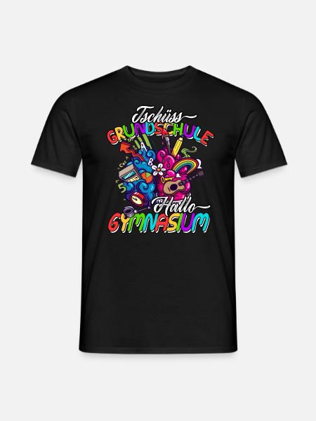 Tschüss Grundschule Hallo Gymnasium Geschenkidee - Männer T-Shirt - Schwarz