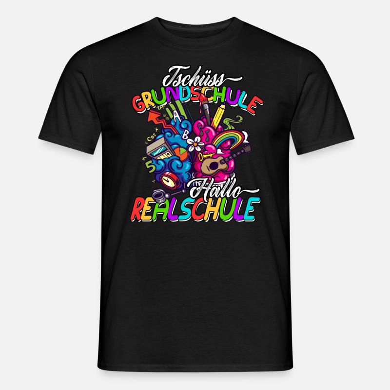 Tschüss Grundschule Hallo Realschule Geschenkidee - Männer T-Shirt - Schwarz