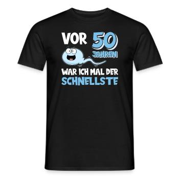 Vor 50 Jahren war ich der schnellste lustiges - Männer T-Shirt - Schwarz - Vorne - AI Model Male 178 light (178cm)