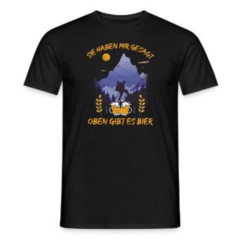 lustiges Wander Shirt Sie sagten oben gibt es Bier - Männer T-Shirt - Schwarz - Vorne - AI Model Male 178 light (178cm)