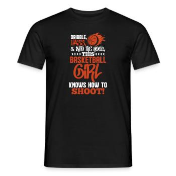Basket-ball fille de basket-ball fille cadeau - T-shirt homme - noir - Devant - AI Model Male 178 light (178cm)