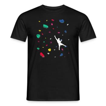 Climbing Boulder wall Rock climbers Bouldering - Men's T-Shirt - black - Front - AI Model Male 178 light (178cm)