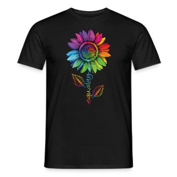 Equality LGBTQ Arc-en-ciel Tournesol Fleur CSD - T-shirt homme - noir - Devant - AI Model Male 178 light (178cm)