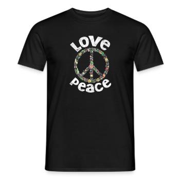 Hippie - Männer T-Shirt - Schwarz - Vorne - AI Model Male 178 light (178cm)
