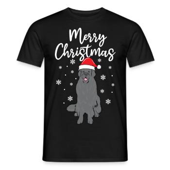 Weihnachten Merry Christmas Hund Neufundländer - Männer T-Shirt - Schwarz - Vorne - AI Model Male 178 light (178cm)