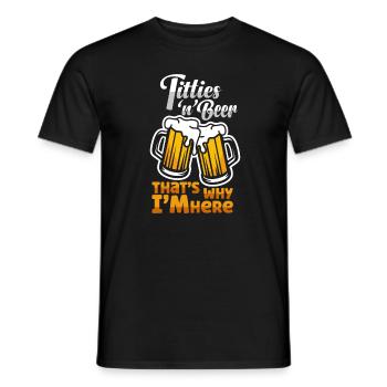 Amateurs de bière Design | I love Titties and Beer - T-shirt homme - noir - Devant - AI Model Male 178 light (178cm)