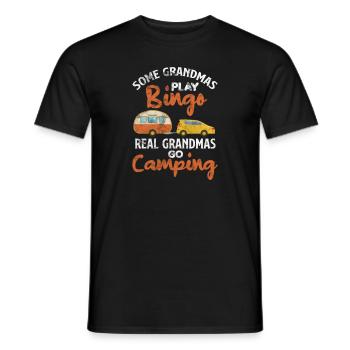 Camping grandma - Men's T-Shirt - black - Front - AI Model Male 178 light (178cm)