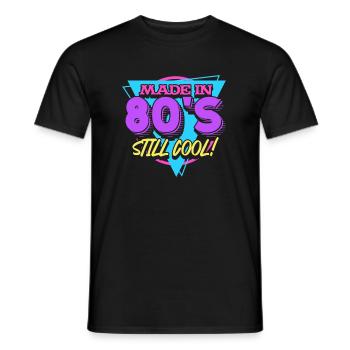 années 80 - T-shirt homme - noir - Devant - AI Model Male 178 light (178cm)