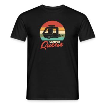 Camping Queen Camper Queen Outdoor Gift - Men's T-Shirt - black - Front - AI Model Male 178 light (178cm)