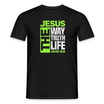 Jésus - T-shirt homme - noir - Devant - AI Model Male 178 light (178cm)
